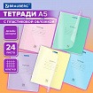 Тетрадь пластиковая обложка (прозрачная) 24 листа, клетка, BRAUBERG "Smart Cover", АССОРТИ (микс в спайке), 405036