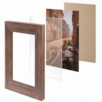 Рамка из мангового дерева BRAUBERG LOFT EL CLASICO, фото 13х18 см, акриловый экран, 19х24 см, 391286