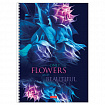 Тетрадь А4 96 л., HATBER, гребень, клетка, обложка картон, "Beautiful flowers" (микс в спайке), 086261, 96Т4В1гр