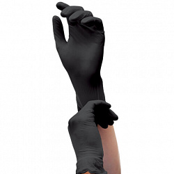 Перчатки виниловые универсальные 50 пар (100 шт.), размер M (средний), черные, RABBITEX (РАББИТЕКС) Standard, 702168