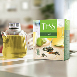 Чай TESS "Lime" зеленый с цедрой цитрусовых, 100 пакетиков в конвертах по 1,5 г, 2098-09