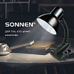 Настольная лампа / светильник SONNEN OU-108, на прищепке, цоколь Е27, черный, 236679
