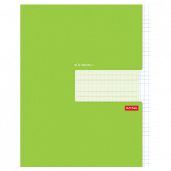 Тетрадь А5 48 л., HATBER скоба, клетка, обложка картон, "Зеленая", 074512, 48Т5В1_27563