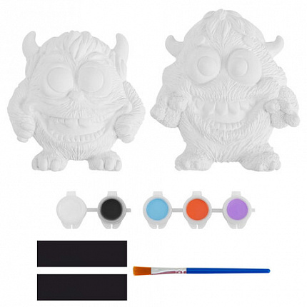 Фигурка-раскраска из гипса "С магнитом", с красками и кистью, ассорти, BRAUBERG KIDS, 666010