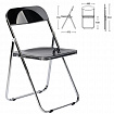Стул складной глянцевый черный BRABIX "Style CF-015", хромированный каркас, пластик, 533248