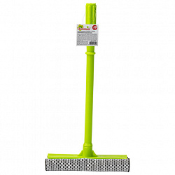 Окномойка ЛЮБАША, пластиковая ручка 40 см, рабочая часть 20 см (стяжка, губка, ручка), 603614