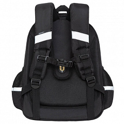 Ранец GRIZZLY анатомическая спинка, c брелоком, для девочек, "Кот и месяц", 36х28х20 см, RAz-286-1/1