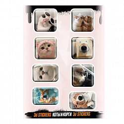 Наклейки объемные эпоксидные на телефон, 6-8 шт. на листе, "МОДНЫЕ ДИЗАЙНЫ", АССОРТИ, NALEPKING