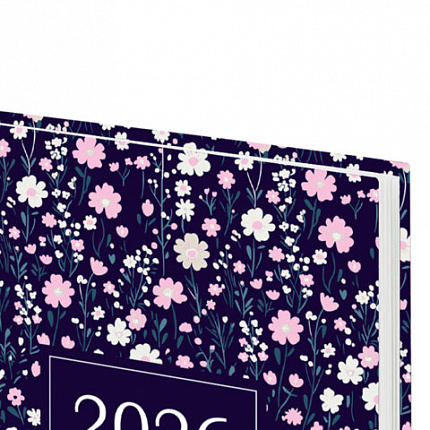 Ежедневник датированный 2026 145х215 мм, А5, STAFF, ламинированная обложка, "Flowers", 117318