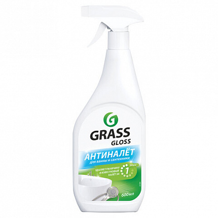 Средство для чистки сантехники кислотное 600 мл, GRASS GLOSS АНТИНАЛЕТ, триггер, 221600