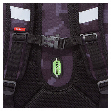 Ранец GRIZZLY анатомическая спинка, с бейджем, для мальчиков, "CUBES", 36х29х18 см, RAf-593-5/1