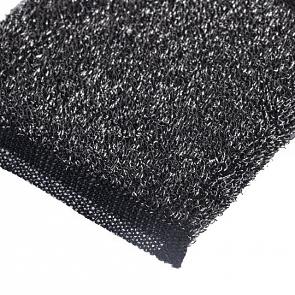 Губка-скрабер 11х10х1,5 см, поролон + металлическая оплетка КОМПЛЕКТ 2 штуки, посуда, уборка, LAIMA, 700058