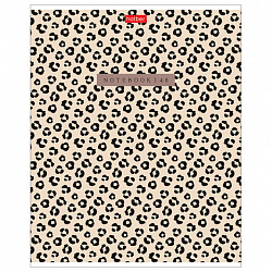 Тетрадь обложка пластик, А5 48 л., скоба, клетка, HATBER, "LEO-принт" (микс в спайке), 092368, 48Т5В1пл