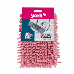 Насадка МОП плоская для швабры/держателя 40 см, карманы (ТИП К), ворсистая микрофибра, ворс 2 см, YORK "Salsa", 81310