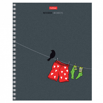 Тетрадь А5 48 л., HATBER гребень, клетка, выборочный лак, "За окном" (микс в спайке), 089025, 48Т5вмВ1гр