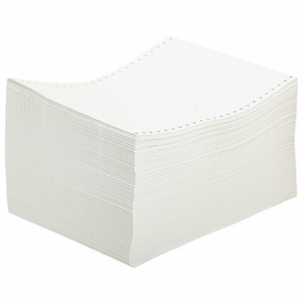 Бумага с неотрывной перфорацией, 210х305 мм (12"), 1600 листов, плотность 65 г/м2, белизна 98%