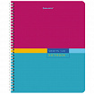 Тетрадь А5 120 л. BRAUBERG, гребень, клетка, глянцевая ламинация, "Color" (микс в спайке), 404447