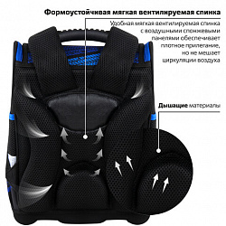 Ранец ЮНЛАНДИЯ WISE, 1 отделение, 3 кармана, устойчивое дно, "Speed race", 37x29х15 см, 271398