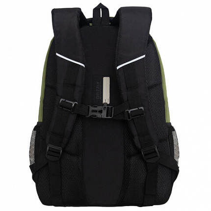 Рюкзак GRIZZLY школьный, анатомическая спинка, 2 отделения, для мальчиков, "RUN", хаки, 45х32х23 см, RU-530-6/3