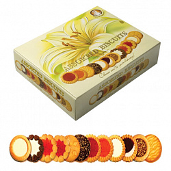 Печенье БИСКОТТИ "Santa Bakery", ассорти 12 видов, сдобное, 750 г