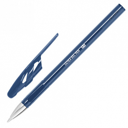 Ручка гелевая BRAUBERG "ULTRA GEL NAVY BLUE", ТЕМНО-СИНЯЯ, стандартный наконечник 0,5 мм, линия письма 0,35 мм, 144281