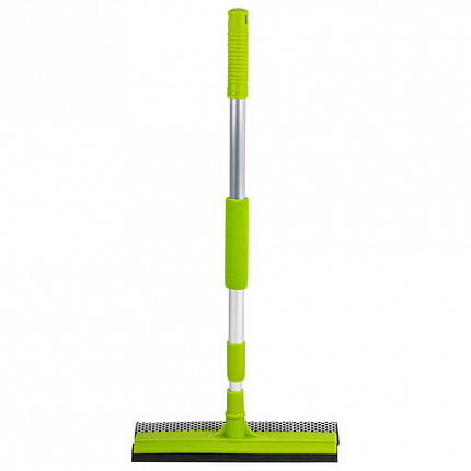 Окномойка ЛЮБАША, алюминиевая телескопическая ручка 50-90 см, рабочая часть 25 см (стяжка, губка, ручка), 603613