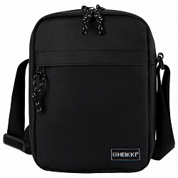 Сумка на плечо HEIKKI COMPACT (ХЕЙКИ), два кармана, черная, 22х17х6 см, 272630