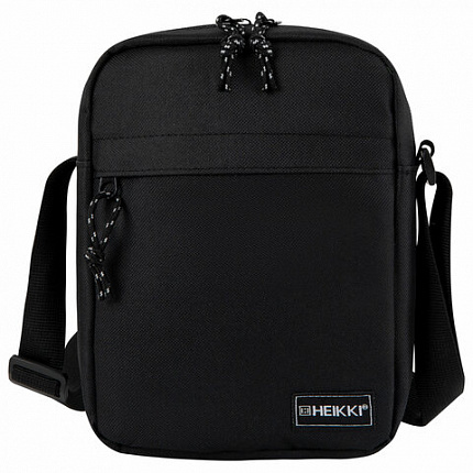 Сумка на плечо HEIKKI COMPACT (ХЕЙКИ), два кармана, черная, 22х17х6 см, 272630