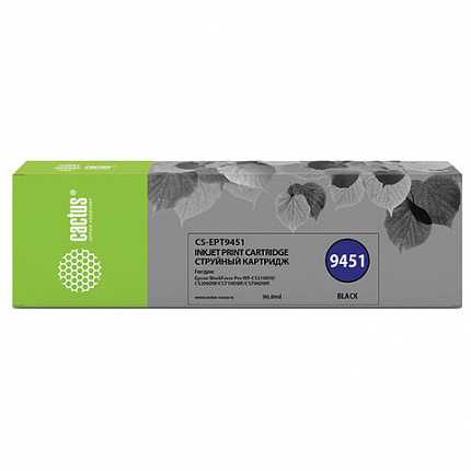 Картридж струйный CACTUS (CS-EPT9451) для Epson WF-C5290DW/C5790DW, черный