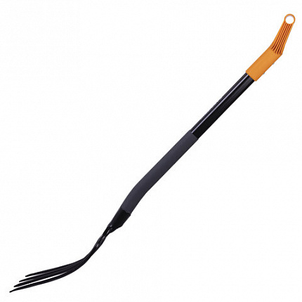 Вилы садовые стальные 22х30 см, ОБЩАЯ ДЛИНА 120 см, черенок сталь, V-ручка, RABBITEX (РАББИТЕКС) "STRONG METAL", 700490