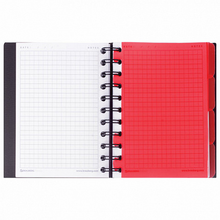 Блокнот МАЛЫЙ ФОРМАТ А6 105х148 мм, 150 л., гребень, пластик, клетка, BRAUBERG, "Black Jack", 125388