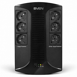 Источник бесперебойного питания SVEN UP-L1000E, 510VA (290 W), 6 евророзеток, SV-016593