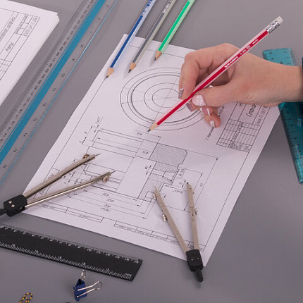 Набор карандашей чернографитных BRAUBERG "G-100" 12 шт., HB, с ластиком, корпус ассорти, 181716