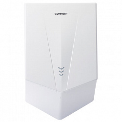 Сушилка для рук ВЫСОКОСКОРОСТНАЯ SONNEN K2022B, 1300 Вт, 150 м/с, IPX1, 72 дБ, белая, пластиковый корпус, 607192