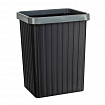 Мусорное ведро КОМПЛЕКТ с ободком-держателем мешков, прямоугольное, 13 литров, черное, LAIMA, 702295