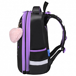 Ранец BRAUBERG SHINY, 2 отделения, с брелоком, "Милая мордочка", 38х28х14 см, 273142