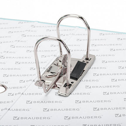 Папка-регистратор BRAUBERG PASTEL ламинированная, 75 мм, цвет мятный, 271839