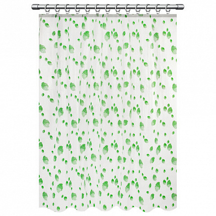 Шторка для ванной PEVA, 180х180 см, кольца в комплекте, дизайн ассорти, МОРЕ, WBZ (ВБЗ), 700069