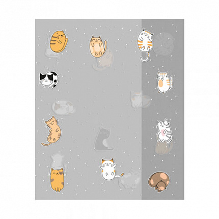 Обложки "CATS" для тетрадей и дневников, КОМПЛЕКТ 10 шт, ПЛОТНЫЕ, 210*350 мм, 110 мкм, FUNSTER, 274085