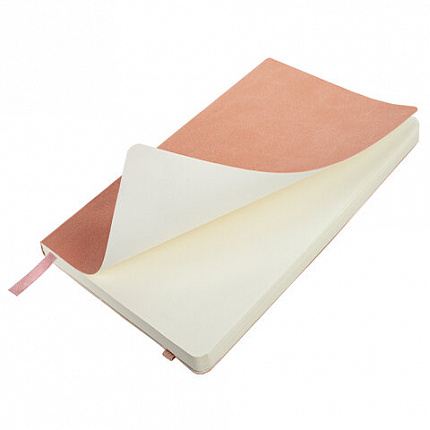 Блокнот А5 (130х210 мм), BRAUBERG ULTRA, под кожу, 80 г/м2, 96 л., в точку, светло-розовый, 113015