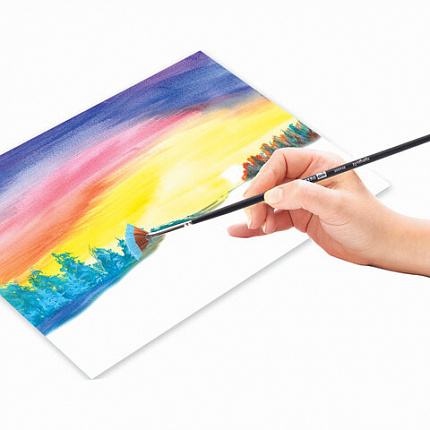 Кисть художественная профессиональная BRAUBERG ART CLASSIC, синтетика, мягкая, веерная, № 2, длинная ручка, 200948