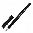 Ручка гелевая с грипом BRAUBERG "BLACK VIVID", ЧЕРНАЯ, корпус SOFT-TOUCH, пишущий узел 0,5 мм, линия письма 0,35 мм, 144541