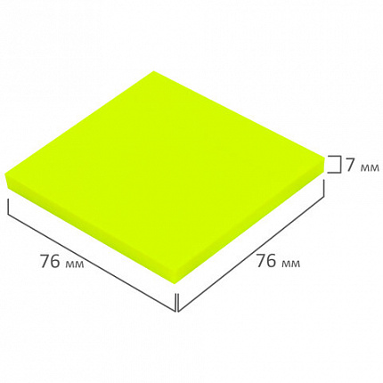 Блок самоклеящийся прозрачно-желтый (стикеры) BRAUBERG TRANSPARENT 76х76 мм, 100 листов, 115207