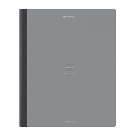 Тетрадь А5 96л. BRAUBERG на сшивке с корешком, клетка, обложка картон, Ритм, 405289