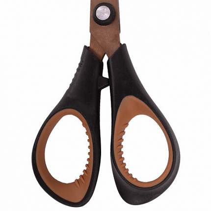 Ножницы BRAUBERG "Heavy Duty", 165 мм, суперпрочные, титановое покрытие, 2-сторонняя заточка, 236789