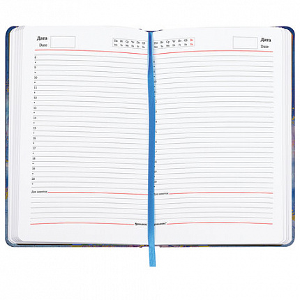 Ежедневник недатированный А5 (138х213 мм), BRAUBERG VISTA, под кожу, твердый, 136 л., "Marble", 112008