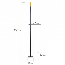 Тяпка цельнометаллическая 16х12 см, ОБЩАЯ ДЛИНА 150 см, черенок сталь, RABBITEX (РАББИТЕКС) "LONG HANDLE", 700496