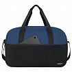 Сумка спортивная HEIKKI BASE (ХЕЙКИ), карман на молнии, черная/темно-синяя, 30x44x17 см, 272622