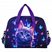 Сумка для занятий с плечевым ремнем, подкладкой BRAUBERG KIDS с ручками, 35x25x15 см, "Любознательный кот", 273291