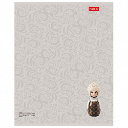 Тетрадь А5 48л. HATBER скоба, линия, Soft-touch ламинация, 3D лак, Матрешки (микс в с, 48Т5лолВ2